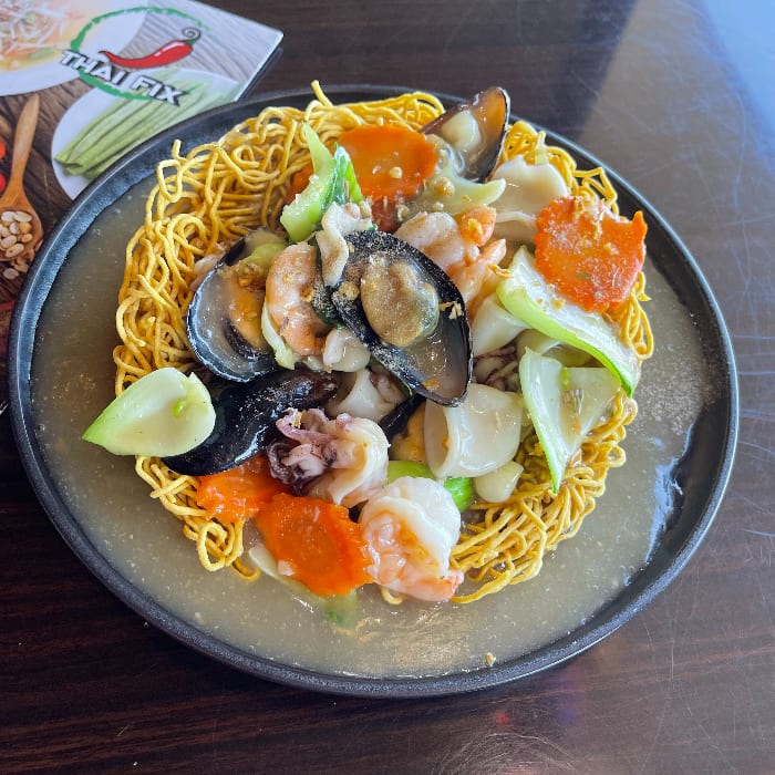 Crispy Noodles with gravy sauce.